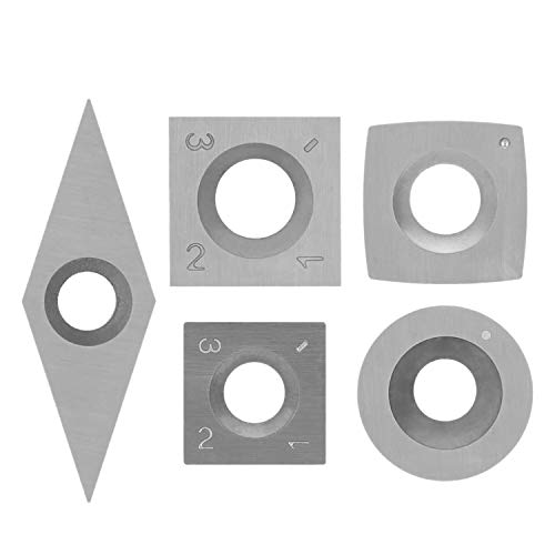 Josenidny 5 Stück Schneideinsätze aus Wolframkarbid für Drehwerkzeuge von Holzdrehmaschinen im Lieferumfang enthalten mit 5 Schrauben-Serien von Josenidny