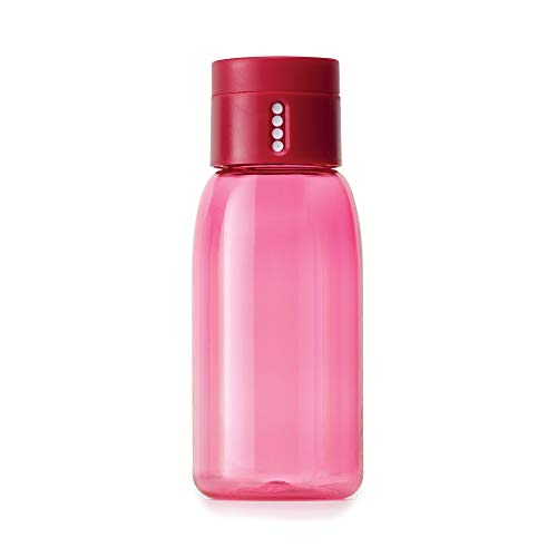 Joseph Joseph Dot - Trinkflasche mit Kontrollfunktion, 400 ml - pink, 7x7x18cm von Joseph Joseph