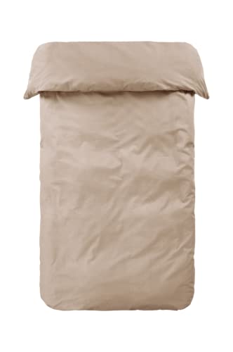 Jotex Zack Bettbezug - 100% hochwertige Bio-Baumwolle GOTS Zertifiziert Bettbezug - Taupe, 220 x 200 cm von JOTEX