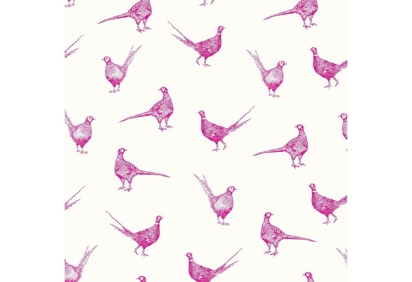 Joules Vliestapete Flirty Pheasants Truly Pink, glatt, animal print, (1 St), animal print von Joules