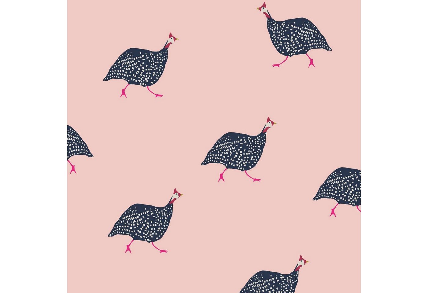 Joules Vliestapete Guinea Fowl Blush Pink, glatt, animal print, (1 St), animal print von Joules