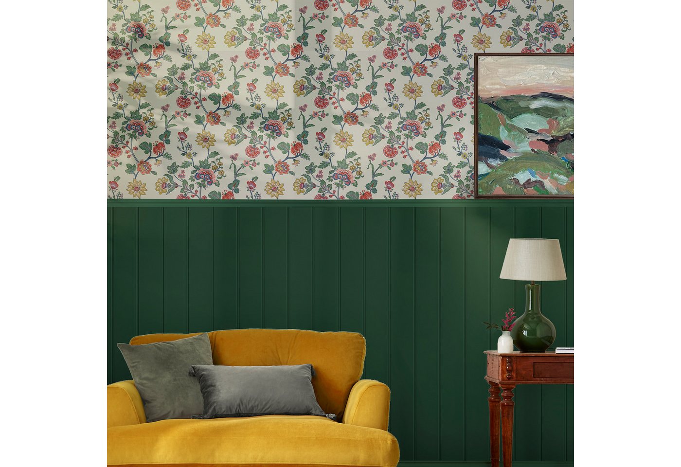 Joules Vliestapete Vine Cottage Floral, (1 St), Design Tapeten von Joules