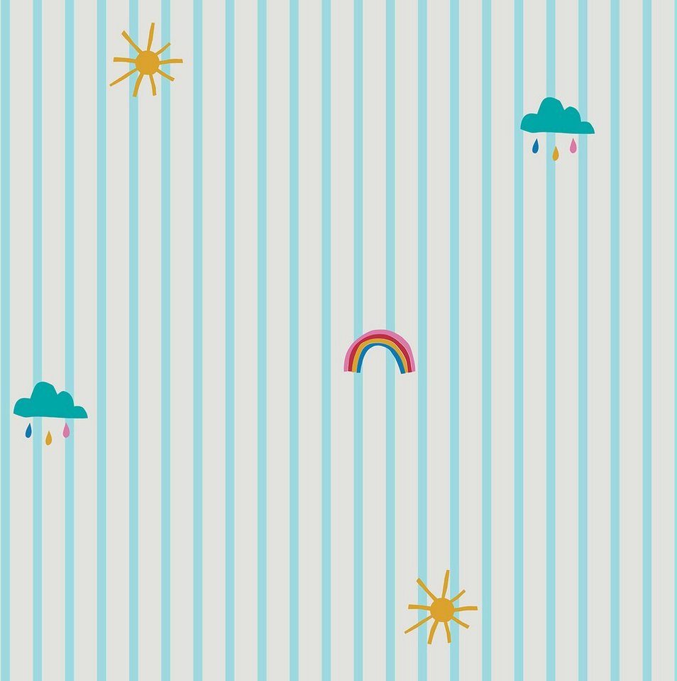 Joules Vliestapete Whatever the Weather Icons Haze Blue, glatt, Motiv, (1 St), Motiv von Joules