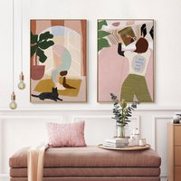 Modern Girl Chill At Home Malen Nach Zahlen - Kit Erwachsene | Diy Ölgemälde Handgemachte Wanddekoration -Weihnachtsgeschenk von JoyBoutiqueArt