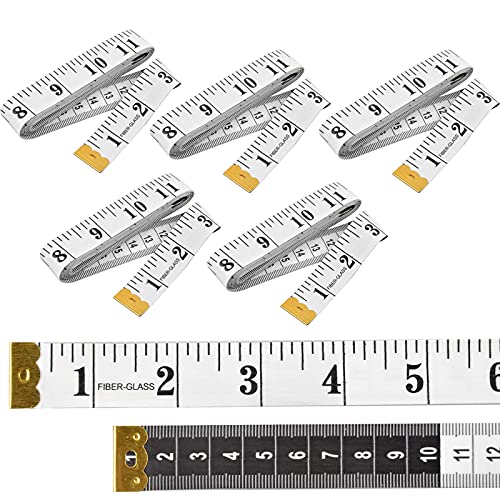 5 Stück Rollmaßband 2m, Bandmaß, Maßband cm/zoll, Maßband Angeln, 2 in 1 - Massband cm + INCH Schneidermaßband, Massband Körper 200cm, Zentimetermaßband 2m für Familienmaß von Joyan