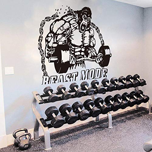 Jsnzff Fitness-Studio Fitness-Wasserkocher Glocke Wandaufkleber Fitnessstudio Fitnessraum inspirierende Wandtattoo Vinyl 90x74cm von Jsnzff