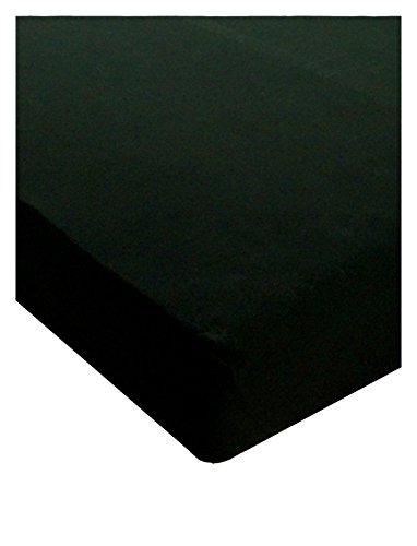 Julie Julsen® Fein Jersey Spannbettlaken Boxspringbett Wasserbett 97% Baumwolle 3% Elastan 180 x 200 cm - 200 x 200 cm Schwarz von Julie Julsen