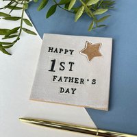 Happy First Father's Day Untersetzer von JulietReevesDesigns