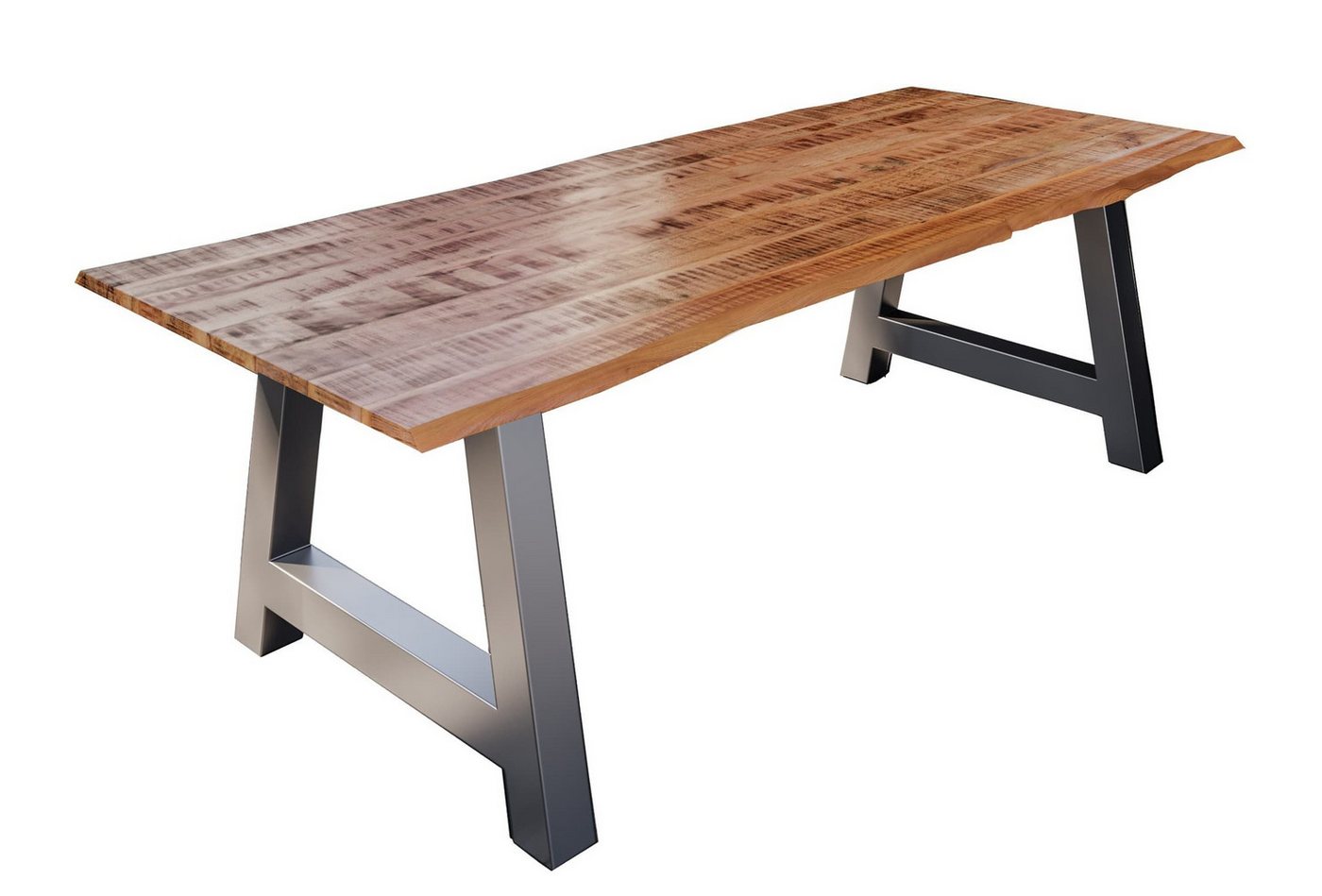 Junado® Baumkantentisch Dora Tisch_A, Mango Massivholz naturfarben 26 mm natürliche Baumkante von Junado®