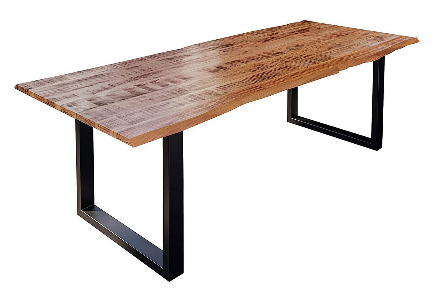 Junado® Baumkantentisch Dora Tisch_U, Mango Massivholz naturfarben 26 mm natürliche Baumkante von Junado®