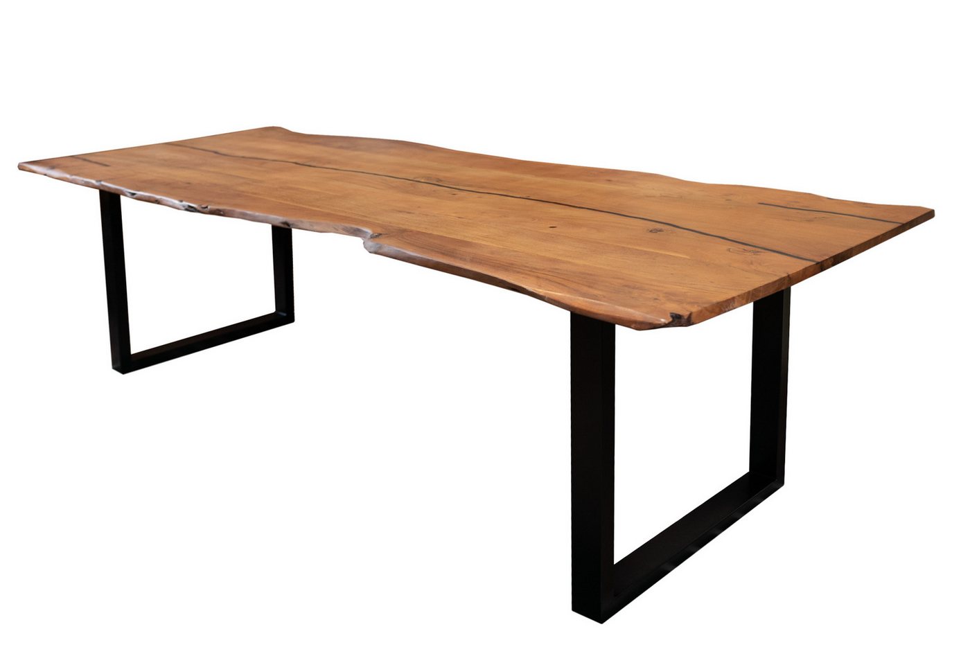 Junado® Esstisch Polly, Tisch Baumkante 300 x 100 cm nussbaumfarben schwarz von Junado®