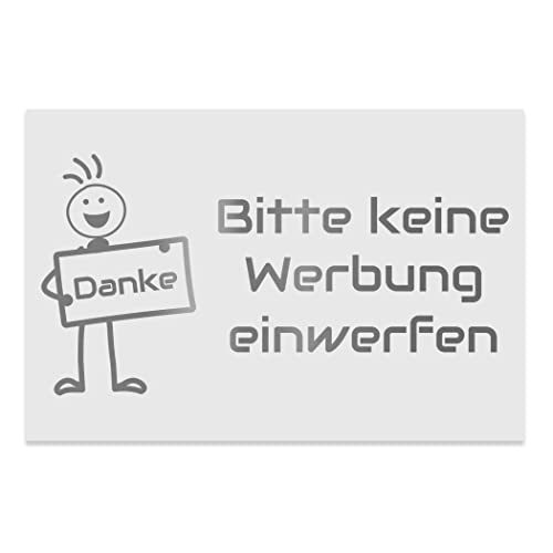 Briefkastenschild Bitte keine Werbung einwerfen aus V2a Edelstahl weiss pulverbeschichtet Verschiedene Größen von Jung Edelstahl Design