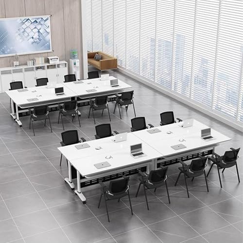 Junpllvic Klappbarer Konferenztisch auf Rädern - Moderner weißer Flip-Top-Seminartisch für Bürobesprechungen und Schulungsseminare Junpllvic Klappbarer Konferenztisch auf Rädern - Moderner weißer Flip-Top-Seminartisch für Bürobesprechungen und Schulungsseminare von Junpllvic