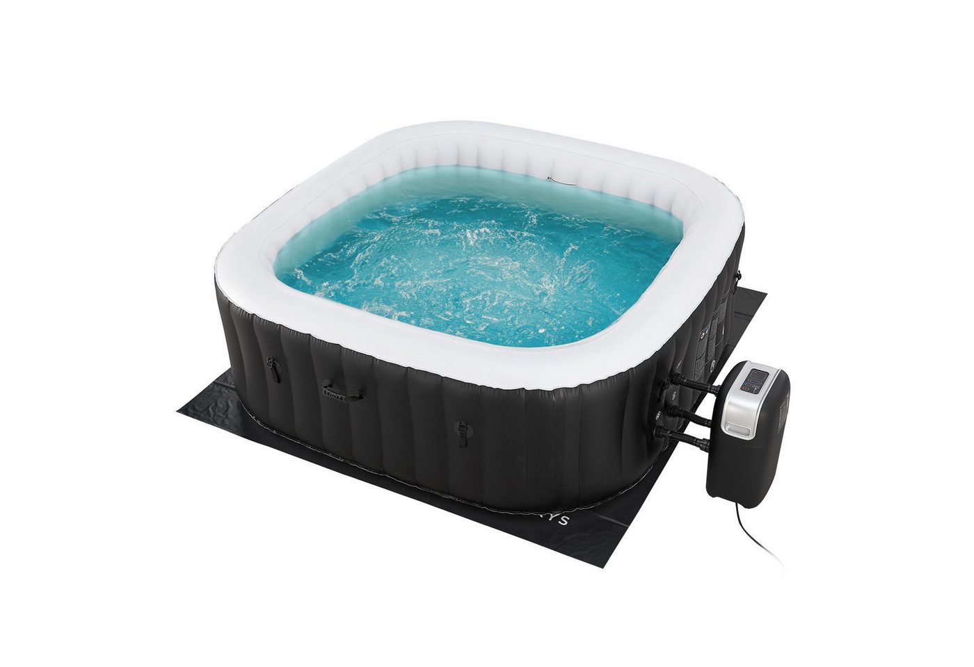 Juskys Whirlpool Palmira, eckig, 2 m, aufblasbar, Pool für bis zu 6 Personen, Outdoor, Indoor von Juskys