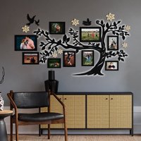 Hölzerner Familienbaum Mit Bilderrahmen, Holzrahmen Collage, Led-Wanddekoration Für Wohnzimmer, Schlafzimmer Wandkunst, Holz Baum Des Lebens von JustLikeWood