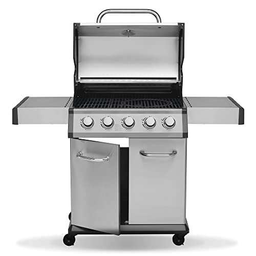 JUSTUS 5-Brenner Gasgrill Geras Grillwagen mit Edelstahl-Brenner – Grill mit Seitentischen und Guss-Grillrost, Piezozündung, 141 x 57 x 112 cm, Schwarz JUSTUS 5-Brenner Gasgrill Geras Grillwagen mit Edelstahl-Brenner – Grill mit Seitentischen und Guss-Grillrost, Piezozündung, 141 x 57 x 112 cm, Schwarz von Justus