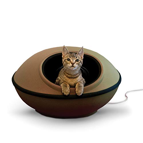 K&H Pet Products Mod Dream Pod Haustierbett, Beheizt, 22" Round, Braun/Schwarz von K&H