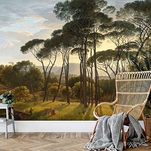 Fototapete Voogd Italienische Landschaft mit Schirmkiefern Tapete Vliestapete Kunstdruck Natur Bäume Ölgemälde Ölbild 432x300cm von K&L Wall Art