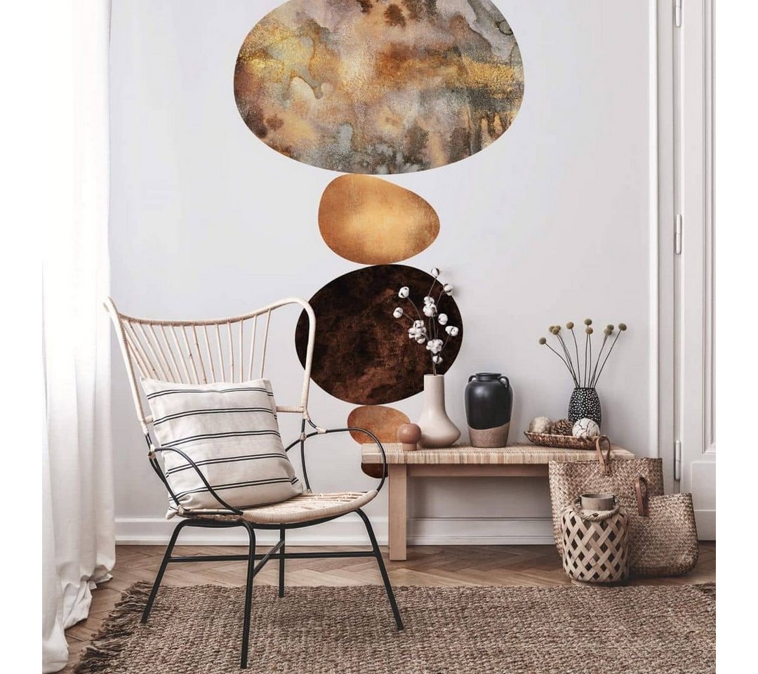 K&L Wall Art Fototapete Große Vliestapete XXL Art Deco Gold Natur Feng Shui Deko Steine, Wohnzimmer Wandschutz von K&L Wall Art