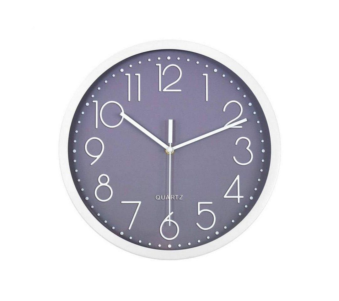 K&L Wall Art Wanduhr Blau Grau Wanduhr 30cm Retro Uhr Küche Flur Große Zahlen (nicht lautlos, aber ohne Ticken, Quartz Uhrwerk) von K&L Wall Art