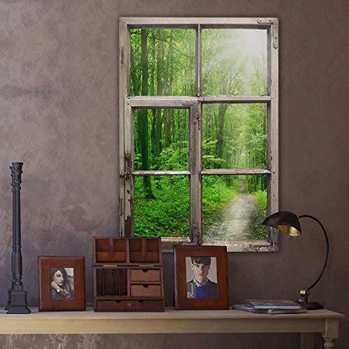 Natur Wandtattoo Wald Fenster mit Aussicht Holzoptik klebetapete selbstklebend wand tatoo deko 80x6 von K&L Wall Art