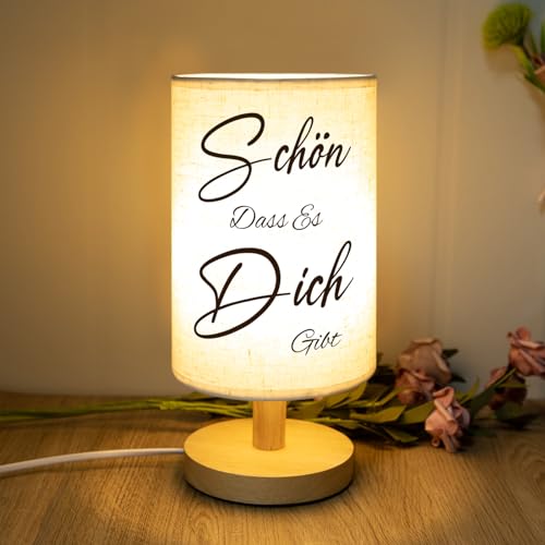 KAAYEE Geschenke für Frauen, Tischlampe aus Leinen Spruch - Schön Dass Es Dich Gibt Geschenke Freundin, Geburtstagsgschenk für Frauen Beste Freundin, Geschenk für Geburtstag Hochzeit Weihnachten von KAAYEE