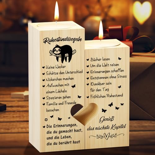 KAAYEE Renteneintritt Geschenk Frau,Ruhestand Kerzenständer Geschenke für Männer,Kerzenhalter in Herzform aus Holz Abschieds Geschenke,Ruhestands Geschenke für Frauen,Kollegen,Familie,Freund. KAAYEE Renteneintritt Geschenk Frau,Ruhestand Kerzenständer Geschenke für Männer,Kerzenhalter in Herzform aus Holz Abschieds Geschenke,Ruhestands Geschenke für Frauen,Kollegen,Familie,Freund. von KAAYEE