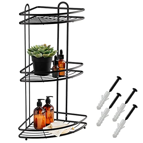 KADAX Eckablage, Wandeckregal aus pulverbeschitetes Stahl, Badezimmer Eckregal, Duschkorb, Duschablage, Duschregal Wandhalterung, Dusche Organizer von KADAX