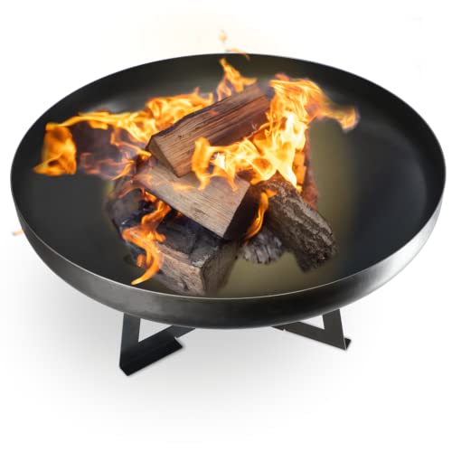 KADAX Gartenfeuerstelle, Feuerwanne, Grillstelle, Feuerschalen, Gartenfeuer, Terrassenofen aus Stahl, Gartenkamin mit DREI Beinen, Feuerkorb, Fire Pot, Feuerstelle (60cm, Rund) von KADAX