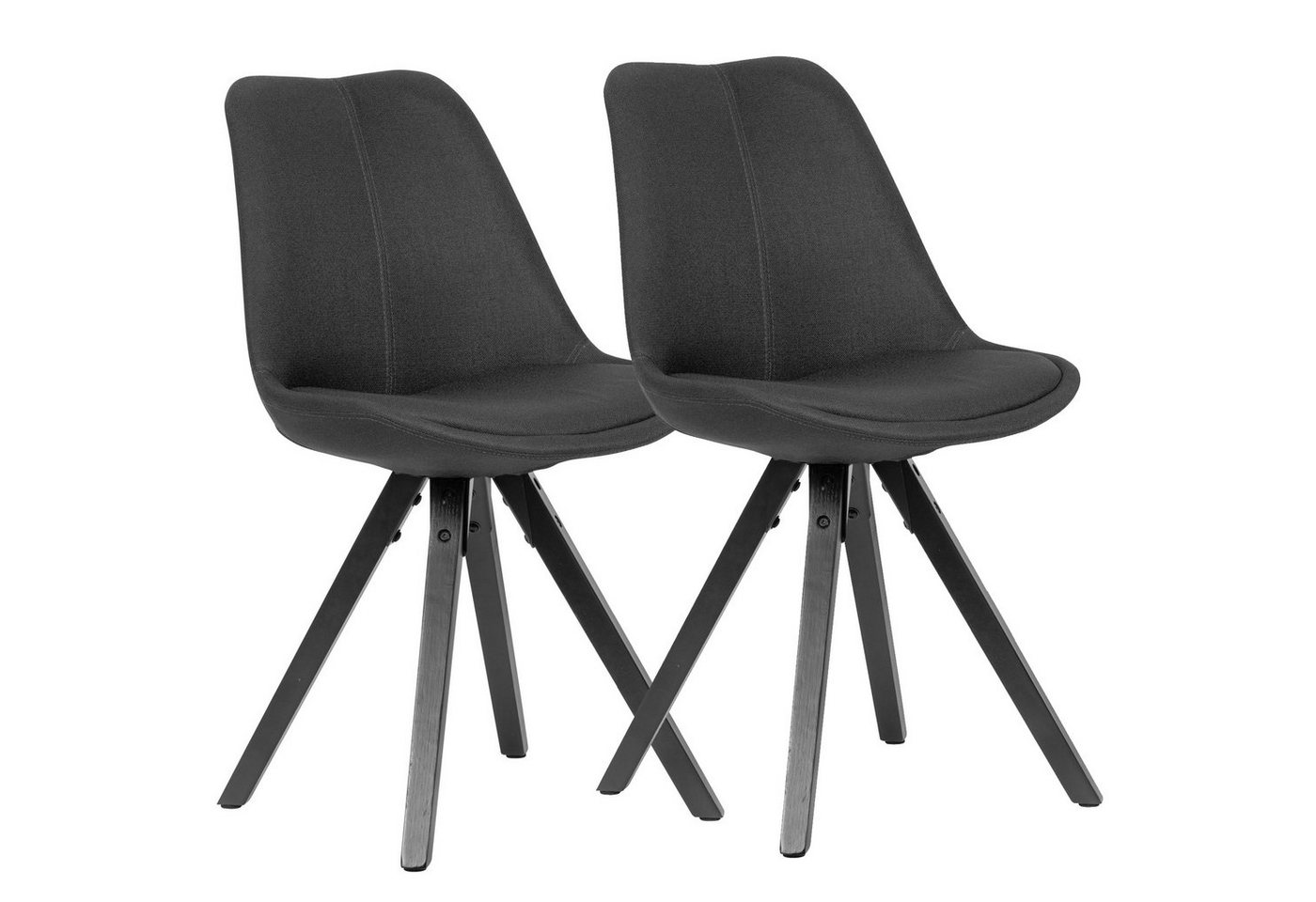 Wohnling Esszimmerstuhl 2er Set Esszimmerstuhl Anthrazit mit schwarzen Beinen Stuhl (Skandinavisch, Polsterstuhl mit Stoff-Bezug, Design Küchenstuhl), Skandinavisch, Polsterstuhl mit Stoff-Bezug, Design Küchenstuhl Wohnling Esszimmerstuhl 2er Set Esszimmerstuhl Anthrazit mit schwarzen Beinen Stuhl (Skandinavisch, Polsterstuhl mit Stoff-Bezug, Design Küchenstuhl), Skandinavisch, Polsterstuhl mit Stoff-Bezug, Design Küchenstuhl von Wohnling