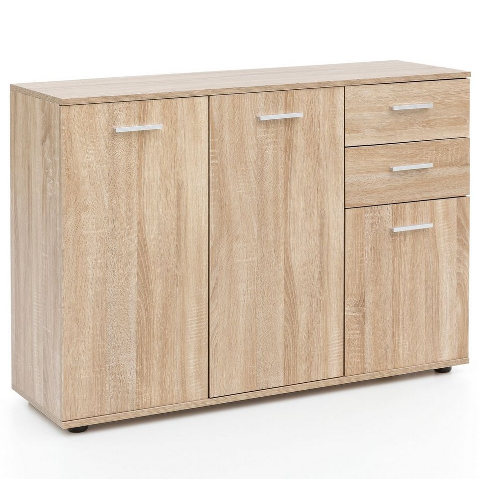 KADIMA DESIGN Kommode Holz Anrichte mit 3 Türen & 2 Schubladen - für jede Wohnfläche von KADIMA DESIGN