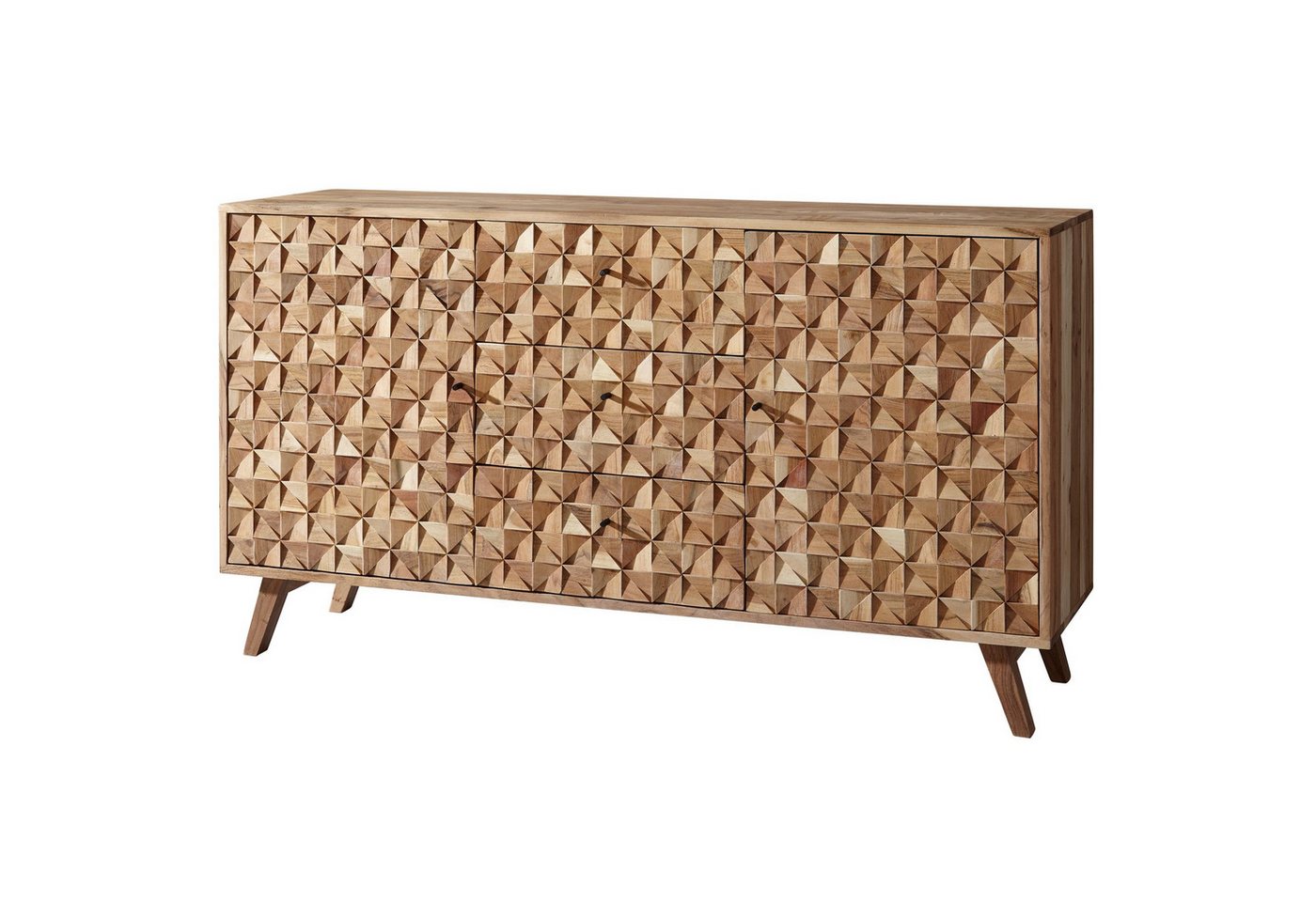 KADIMA DESIGN Kommode ALME Sideboard Akazie, 140x78,5x40 cm, Landhaus-Stil von KADIMA DESIGN