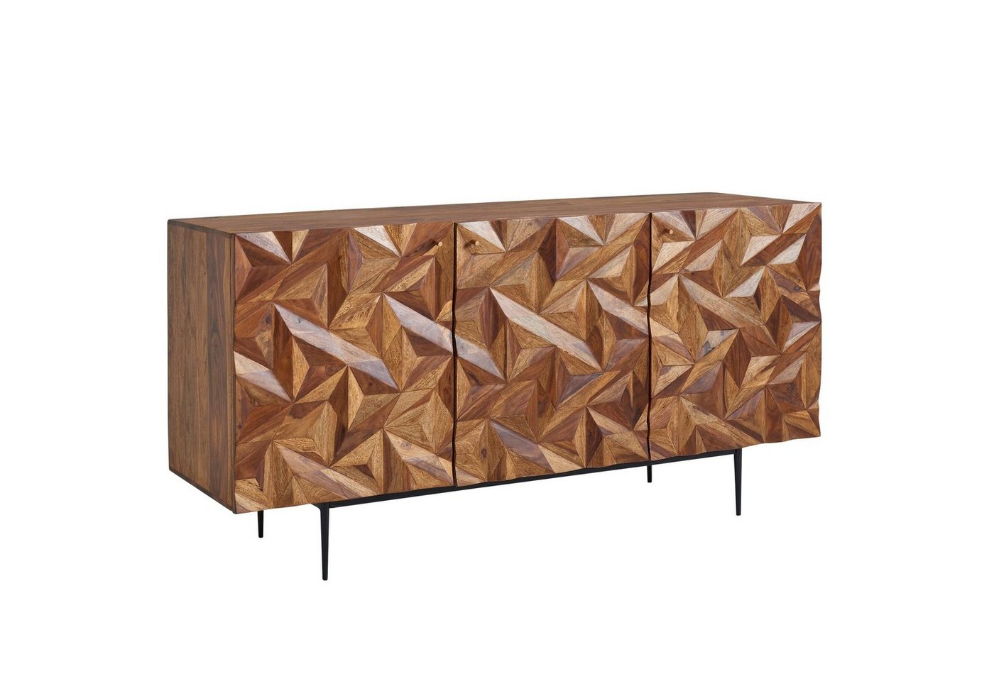 KADIMA DESIGN Kommode Sideboard "Metallux", Sheesham-Holz, braun, Langlebig, modern von KADIMA DESIGN