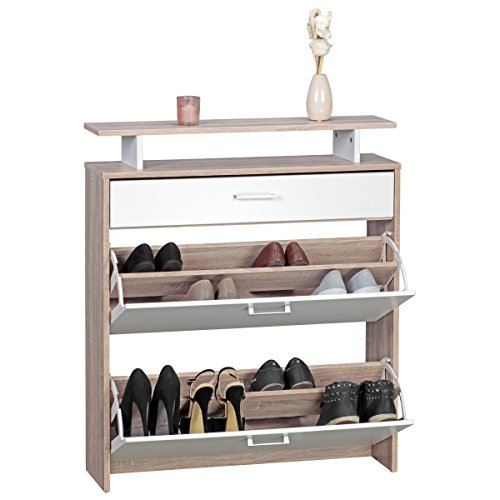 KADIMA DESIGN Schuhkipper Holz 80x95x24 cm Modern Sonoma Eiche Schuhschrank Neu von KADIMA DESIGN