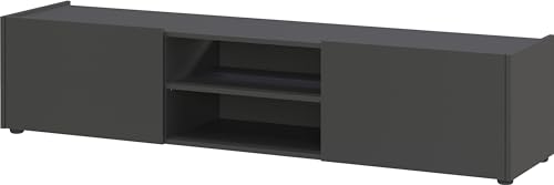 KADIMA DESIGN TV-Lowboard mit Kabelmanagement, 164x40x35, Griffloses Design, AVIS Farbe: Grau von KADIMA DESIGN