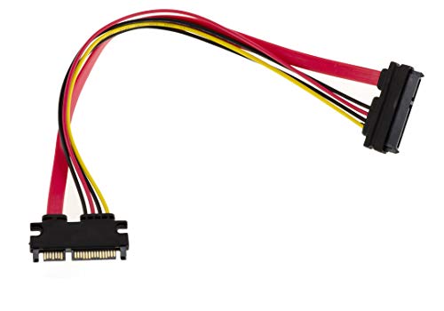 KALEA-INFORMATIQUE Lot von 2 Verlängerungen SATA Data und STROMVERSORGUNG männlich weiblich, je 30 cm lang, mit 22-poligen Steckern (15 + 7). von KALEA-INFORMATIQUE