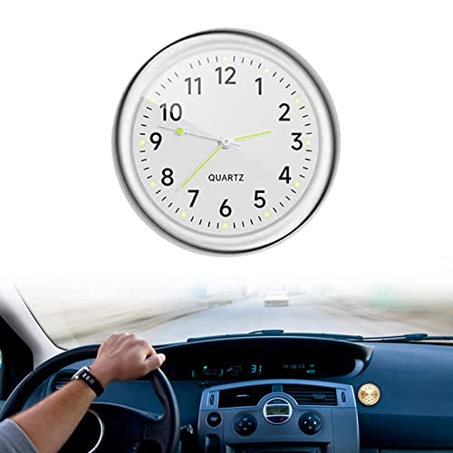 Dashboard Uhr, Motorraduhren, Mini Fahrzeug Armaturenbrett Uhr, Car Clock, Mini Auto Armaturenbrett Uhr, Quarz-Autouhr, Auto Air Vent Clip Uhr, für Auto Innendekoration kleine, white von KARELLS