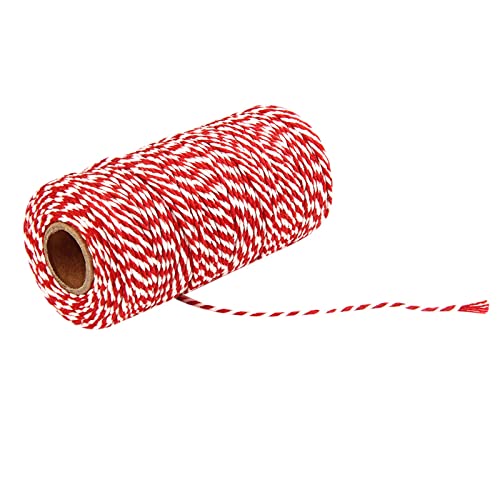 Bäcker Bindfäden 1 Roll 100M Baumwolle Schnur 2MM Bastelschnur Dekokordel Schnur Perfekt für DIY Kunstgewerbe Gartenarbeit Baumwollschnur für Geschenke Verpacken an Weihnachten von KAREN66