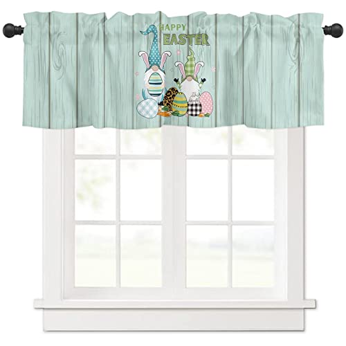 KAREN66 Ostern Scheibengardine 45 x 137 cm Bistrogardine mit Ostern GNOME Motiv, Osterdekoration für Küchen Badezimmer Wohnzimmer Schlafzimmer von KAREN66