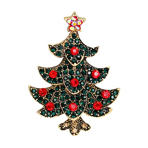 KAREN66 Weihnachtsbaum Broschen für Herren Damen Jungen Mädchen Weihnachten Anstecknadel Kristall-Brosche für Weihnachten Kleidung Dekoration Schmuck (C, One Size) von KAREN66