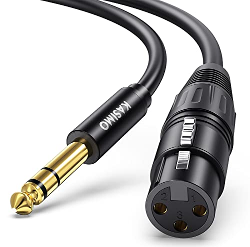 KASIMO Mikrofonkabel 5m XLR Buchse auf Jack 6,35 mm Stecker TRS Kabel, Stereo 1/4 Zoll Klinke TRS symmetrisch auf XLR Mikrofonkabel von KASIMO