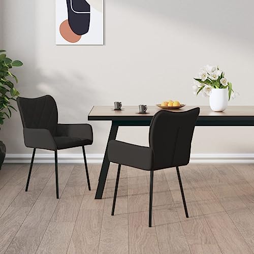 KATERYY Tischset, Esszimmerstühle, Sitzgelegenheiten, ESS- oder Wohnzimmermöbel, zeitgenössische ergonomische Esszimmersitze, Leseecke, zusätzlich, leicht zu reinigende Oberfläche(Color:Schwarz) von KATERYY