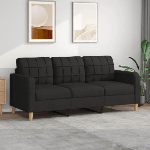 Sofagarnituren for das Wohnzimmer, Sofa, vielseitige Sitz- und Schlaflösung, auffällige multifunktionale Couch, praktische Kissen, Plüschsitze, vielseitige Funktionalität für(Color:Schwarz,Size:198 x von KATERYY