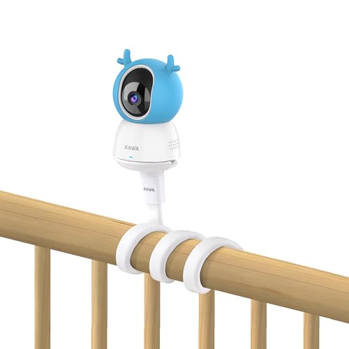 KAWA Baby Monitor Halterung, Universal Baby Monitor Halterung für Kinderbett, Flexible Baby Monitor Halterung, Kompatibel für alle 1/4 Dreifachloch Baby Monitor Kamera, Ohne Werkzeug oder Wandschäden von KAWA