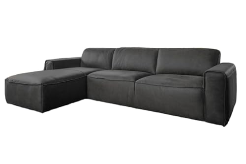 KAWOLA Ecksofa EXTRA Sofa Leder grau Recamiere Links groß mit manueller Sitztiefenverstellung KAWOLA Ecksofa EXTRA Sofa Leder grau Recamiere Links groß mit manueller Sitztiefenverstellung von KAWOLA
