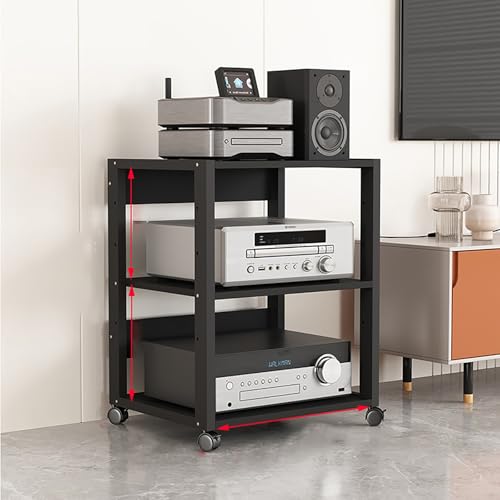 KAXLDHH AV-Medienständer, Audio-Video-Regale Aus Stahl, HiFi Rack Schrank, Komponentenschrank, Audio-Rack-Ständer Mit Rädern, Stereoschrank Für Besprechungs-, Wohn- Und Aufnahmeräume(69cm) von KAXLDHH