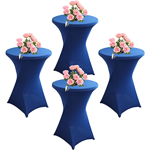 KAYBTNT 4er Set Stehtisch Hussen, Spandex Stretch Stehtischhussen für Bistrotisch, Tischhussen für Stehtische Ø 60-80cm, Elegante Tischdecke für Bankett Hochzeit Geburtstag Party,Royal Blue,80x110cm von KAYBTNT