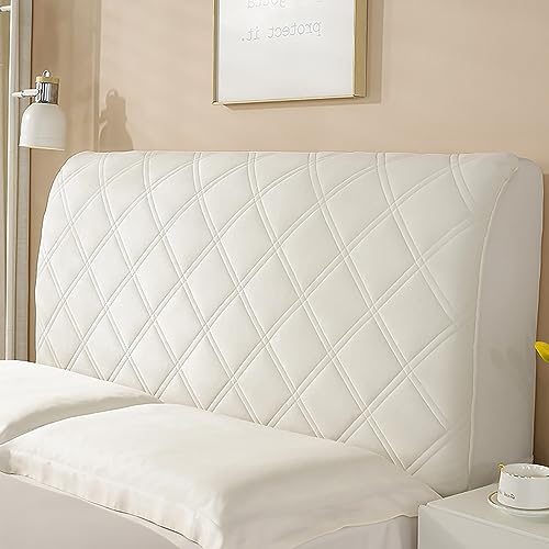 KAYBTNT Bett Kopfteil Bezug, Weicher Stretch Bed Headboard Cover, Staubdicht Waschbar Bettkopfteil Husse, Universell Verdicken Kopfteilbezug überzug für Full Twin Queen King,Weiß,150cm von KAYBTNT