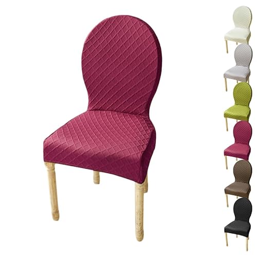 KCCRHIN Stuhlhussen Für Esszimmerstühle Stretch Stuhlbezug Für Küche Jacquard Esszimmerstühle Bezug Stuhlhusse Stuhlabdeckung Mit Runder Rückenlehne Dining Room Chair Cover,D 1pcs von KCCRHIN