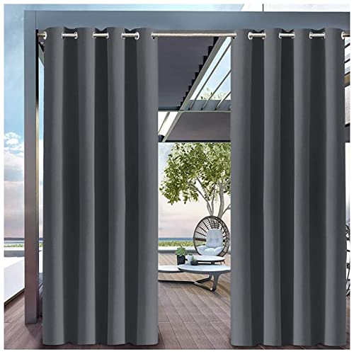 KCYXSMAX Outdoor Vorhang Wasserdicht mit Ösen Sichtschutz Sonnenschutz Outdoor Vorhänge 1 Stücke B132*H213cm Blickdicht Outdoor Gardine für Balkon Terrasse Veranda Pergola Gartenlaube von KCYXSMAX